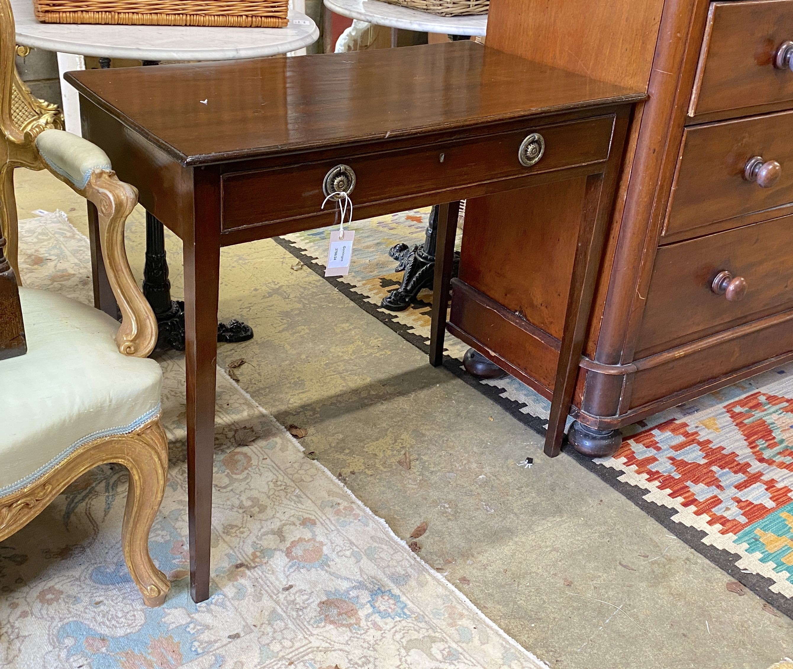 A George III mahogany side table, width 80cm, depth 44cm, height 72cm